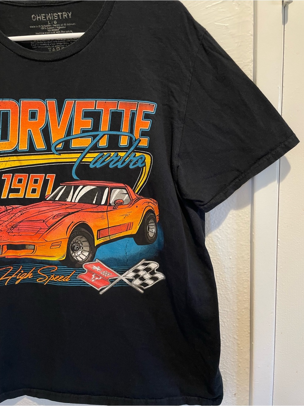 ποΈπ¨ 1981 Corvette Turbo Graphic Tee β’ Chemistry Men's L π - Picture 3 of 6